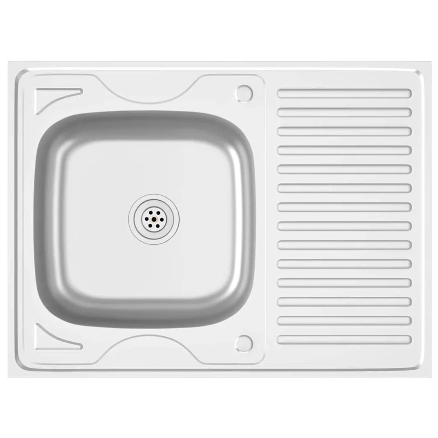 vidaXL Spüle mit Abtropffläche Set Silbern 800x600x155 mm Edelstahl 147233