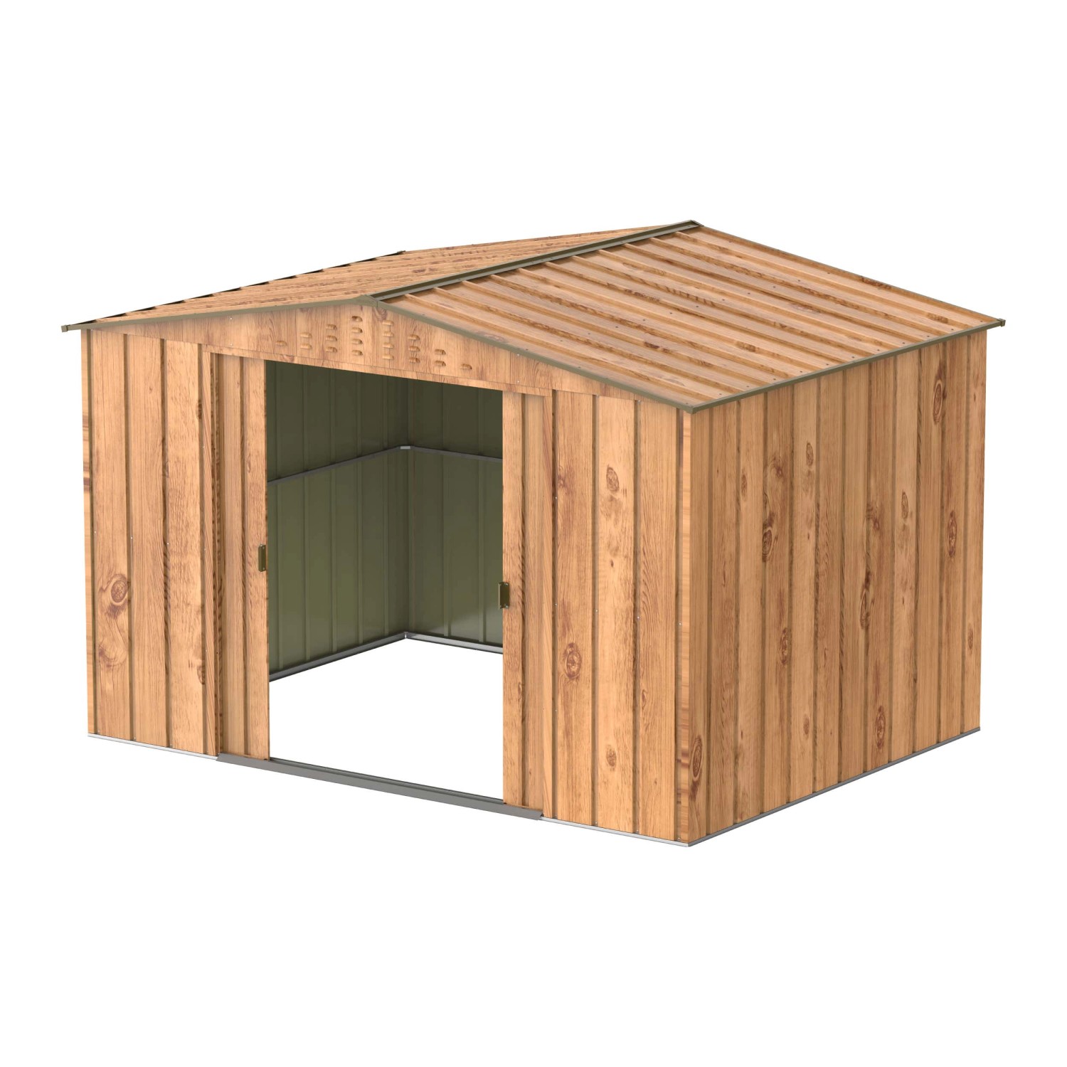 Duramax Metall-Gerätehaus 3,2x2,4m Holzoptik in Braun günstig online kaufen