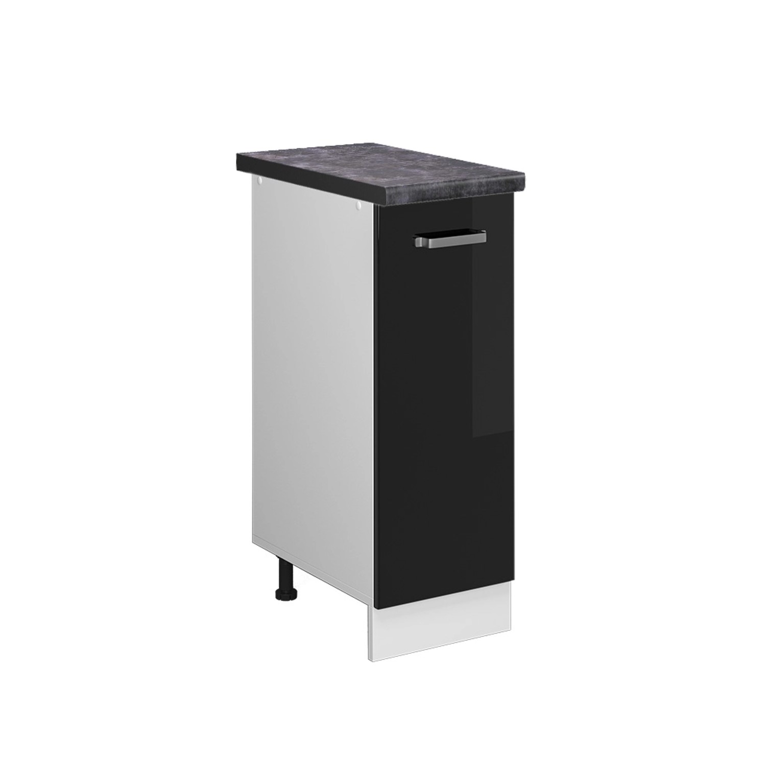 Vicco Apothekerschrank R-Line Schwarz Hochglanz/Weiß 30 cm AP Anthrazit günstig online kaufen