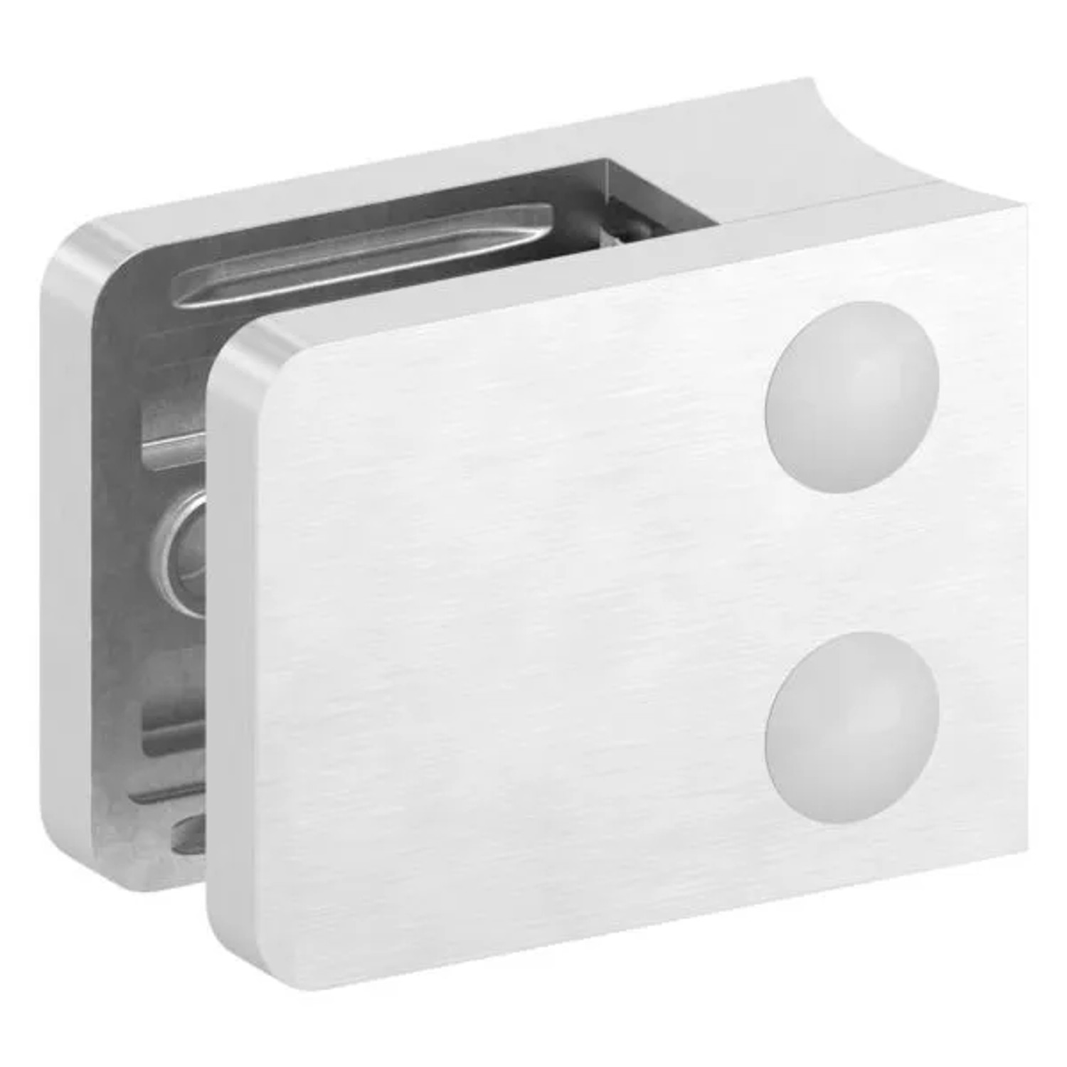 FeNau Glasklemme Edelstahl V4A 45 X 55 X 28,5 mm Für Rohr Ø 60,3 mm Eckig