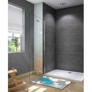 Duschparadies Walk-In Dusche 100cm mit Falttür aus Klarglas und verchromtem Rahmen.