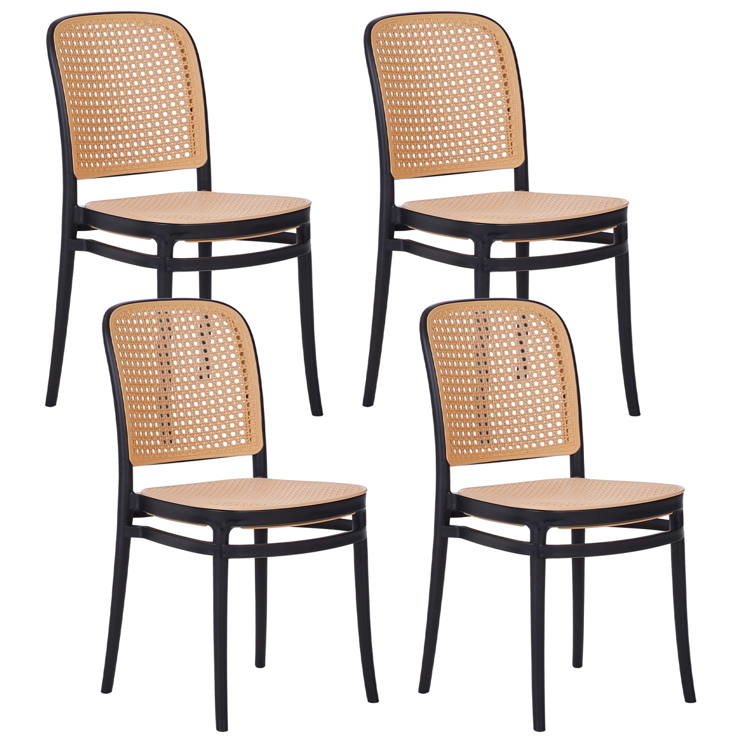 Beliani Esszimmerstuhl Beige Schwarz 43x41x83