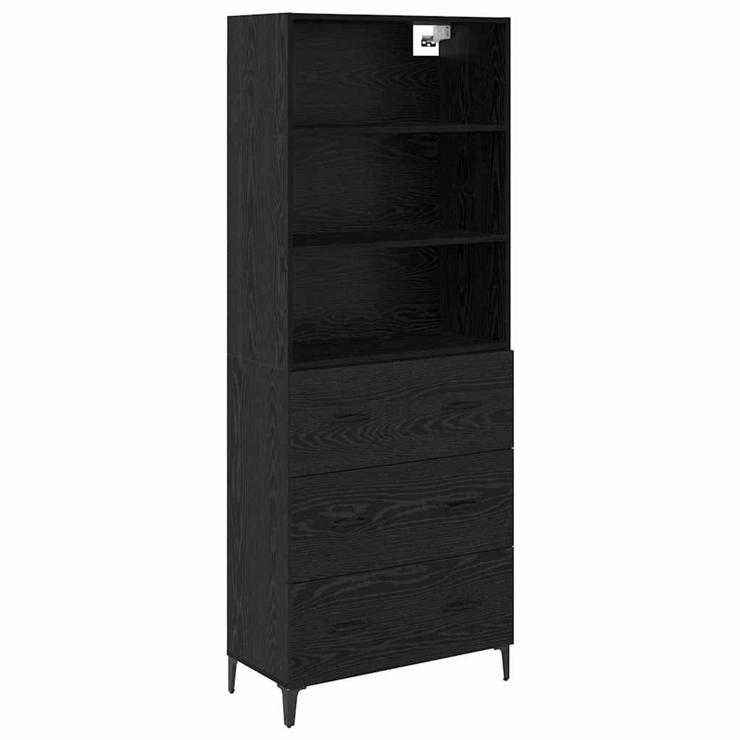 vidaXL Sideboard Wandmontiert 2 Stk Schwarz Eichen-Optik Holzwerkstoff 3416 günstig online kaufen