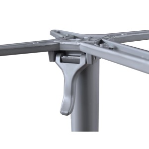 DELUKE Tischgestell TARA, 4-Fuß, Silberoptik, Aluminium, Detailansicht