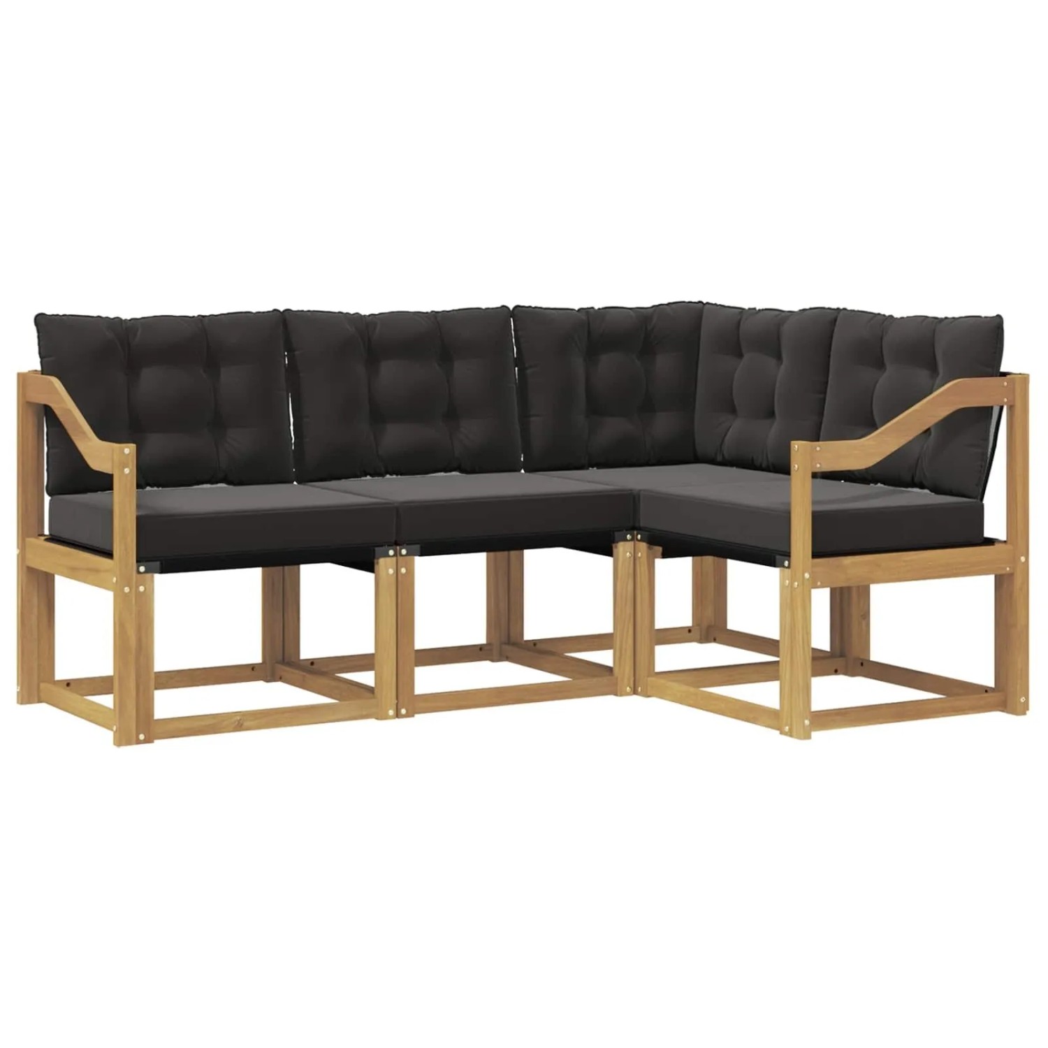 vidaXL Outdoor-Sofagarnitur mit Kissen 4-Tlg Weiß und Schwarz 3389438