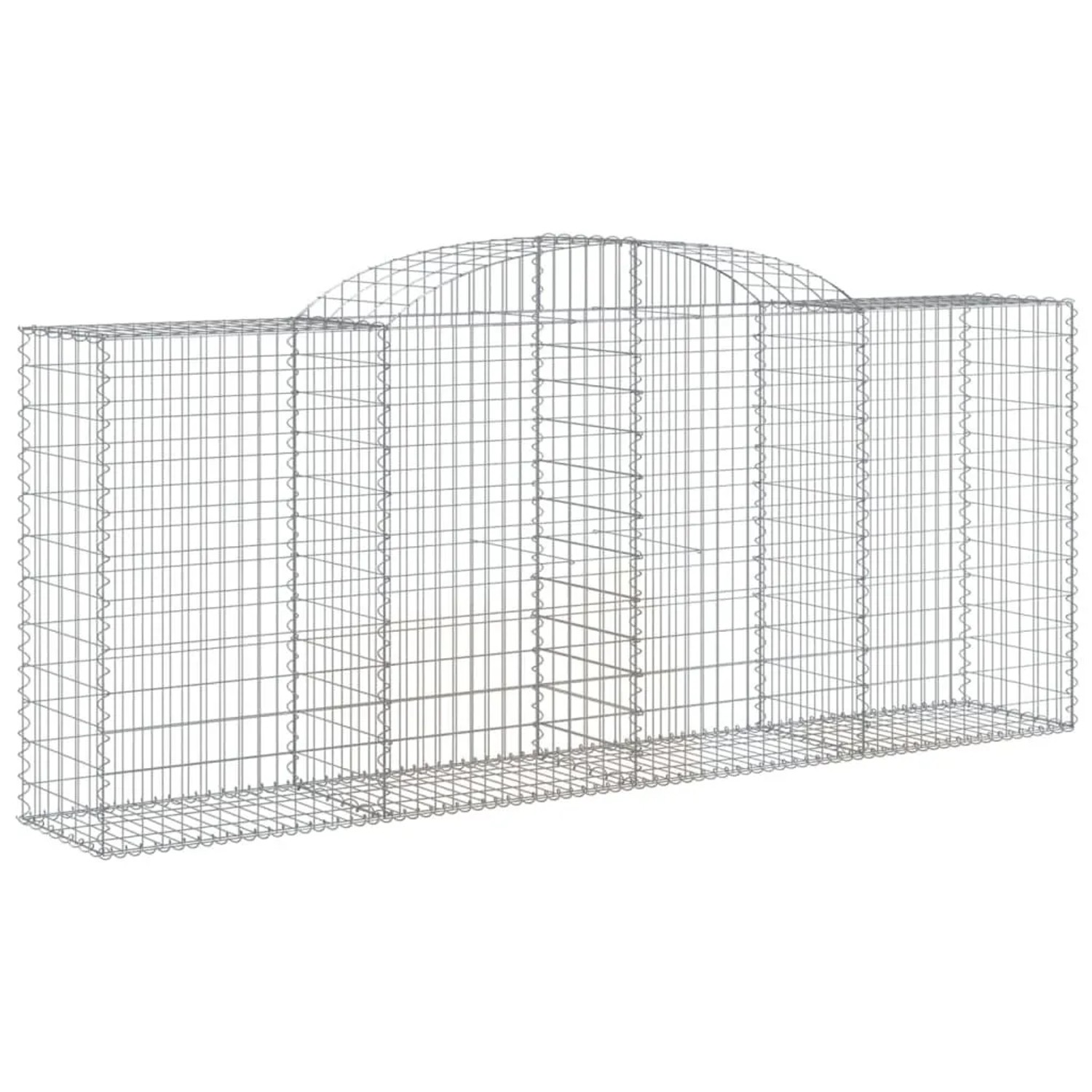 vidaXL Gabionen mit Hochbogen 11 Stk 300x50x120/140cm Verzinktes Eisen 3146728