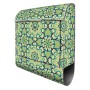 Banjado Design Briefkasten Silber Pulverbeschichtet 39x47x14cm 2 Schlüssel Mit Zeitungsfach Motiv Kaleidoscop Grün