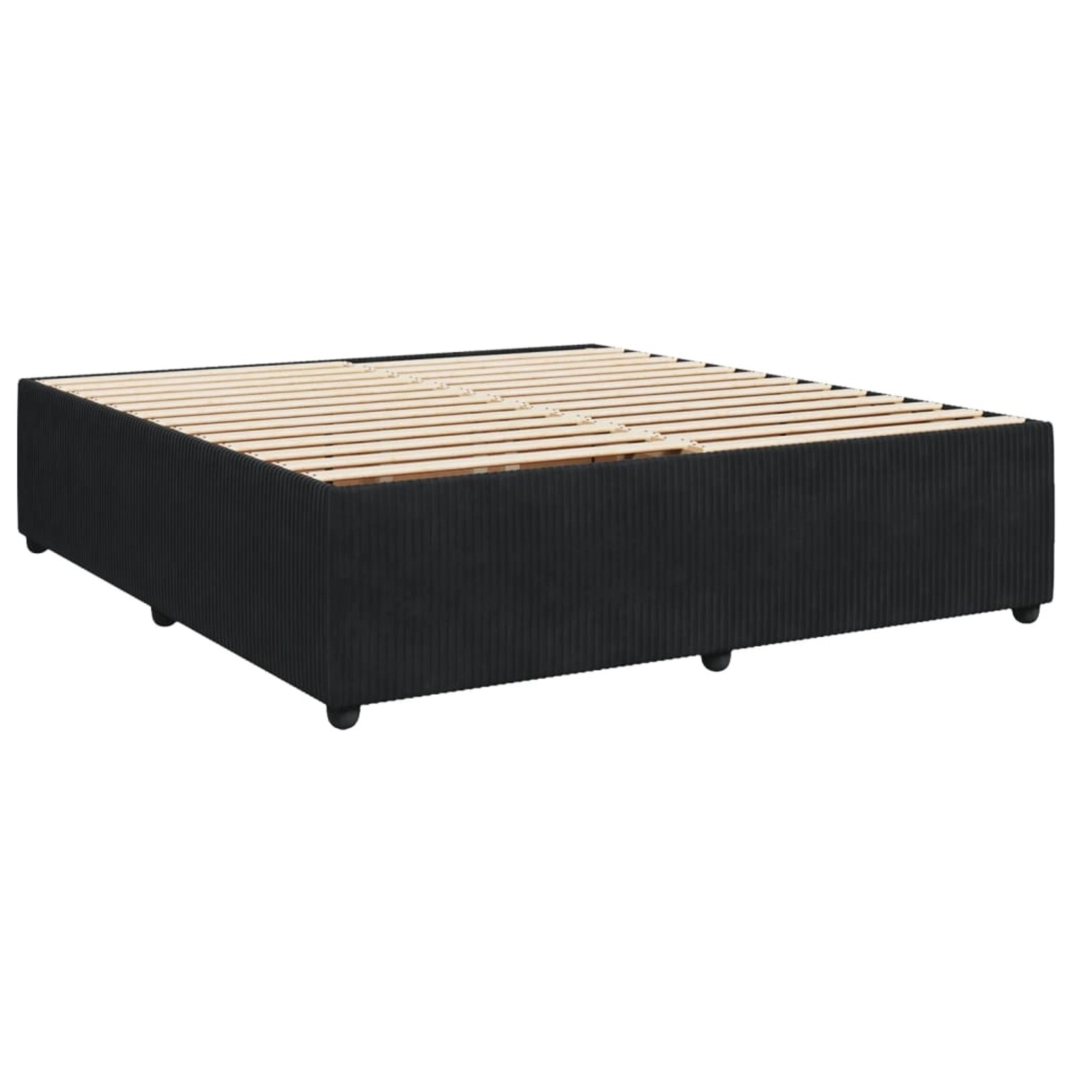 Schwarzes vidaXL Boxspringbett 200x200 cm mit Lattenrost. Bett Kategorie.