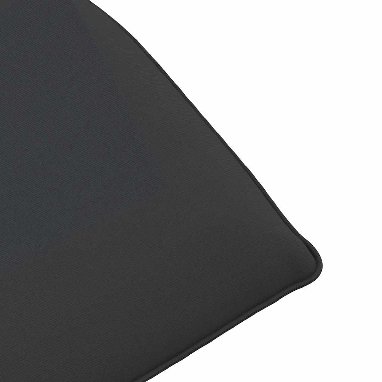 Detailansicht: Schwarze, klappbare Sonnenliege aus Oxford-Gewebe.