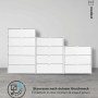 Weiße mokebo Kommoden in drei Größen, ideal als Sideboard oder Highboard.