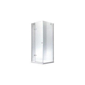 Glas Duschkabine Hestia 80x80 mit Duschtasse, Eckeinstieg, Klarglas und Alu-Profilen.