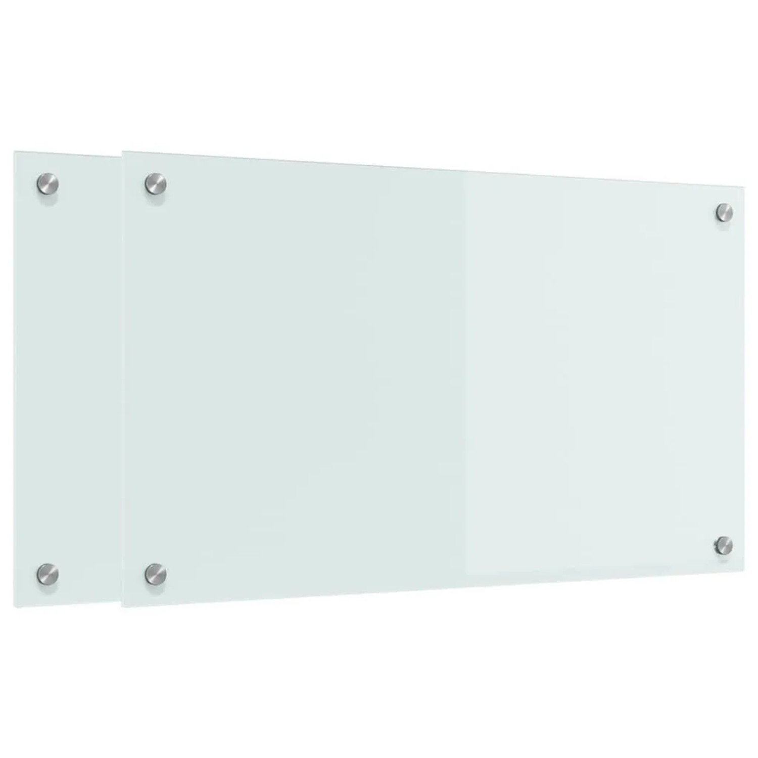 vidaXL Küchenrückwand 2 pcs Weiß 70 x 40 cm Gehärtetes Glas 3415518