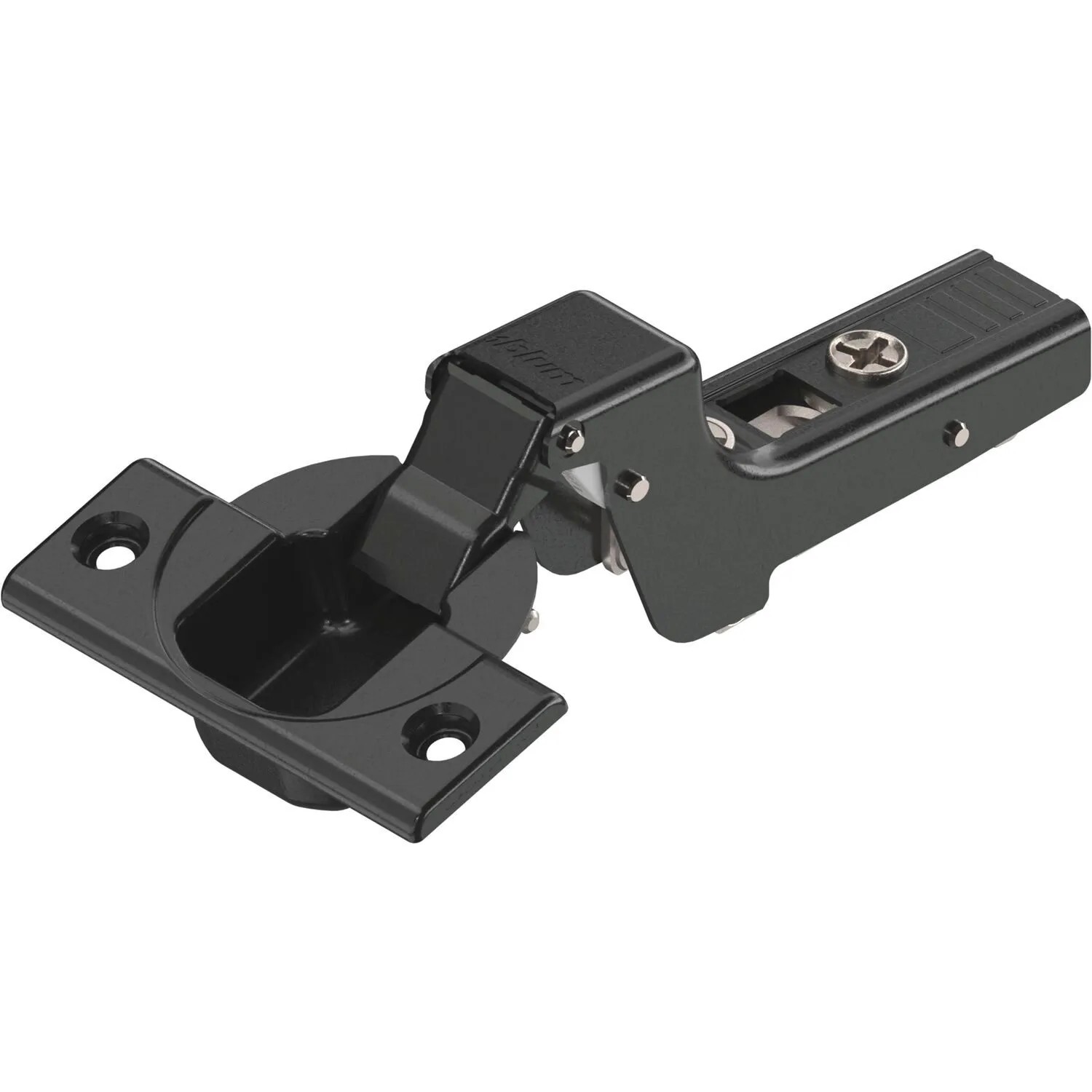 Blum Scharnier Clip Top 110 Grad 18mm Gekröpft ohne Feder Onyx Schwarz Schrauben