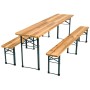 Tectake Bierzeltgarnitur Ralf 3 Teilig  Klappbar Tisch 220 x 50 5 x 77 5 cm  Bank 220 x 25 x 47 5 cm  220 x 50 50 x 77 50 cm Braun
