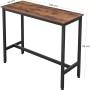 Songmics Bartisch Delon, 40x100x90 cm, braun-schwarz, mit Vintage-Oberfläche und Metallbeinen.