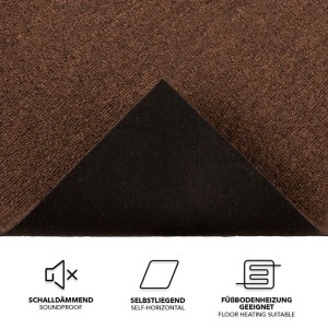 Dunkelbraune Karat Teppichfliese Moskau, selbstliegend, 50x50 cm, Schlingenflor.