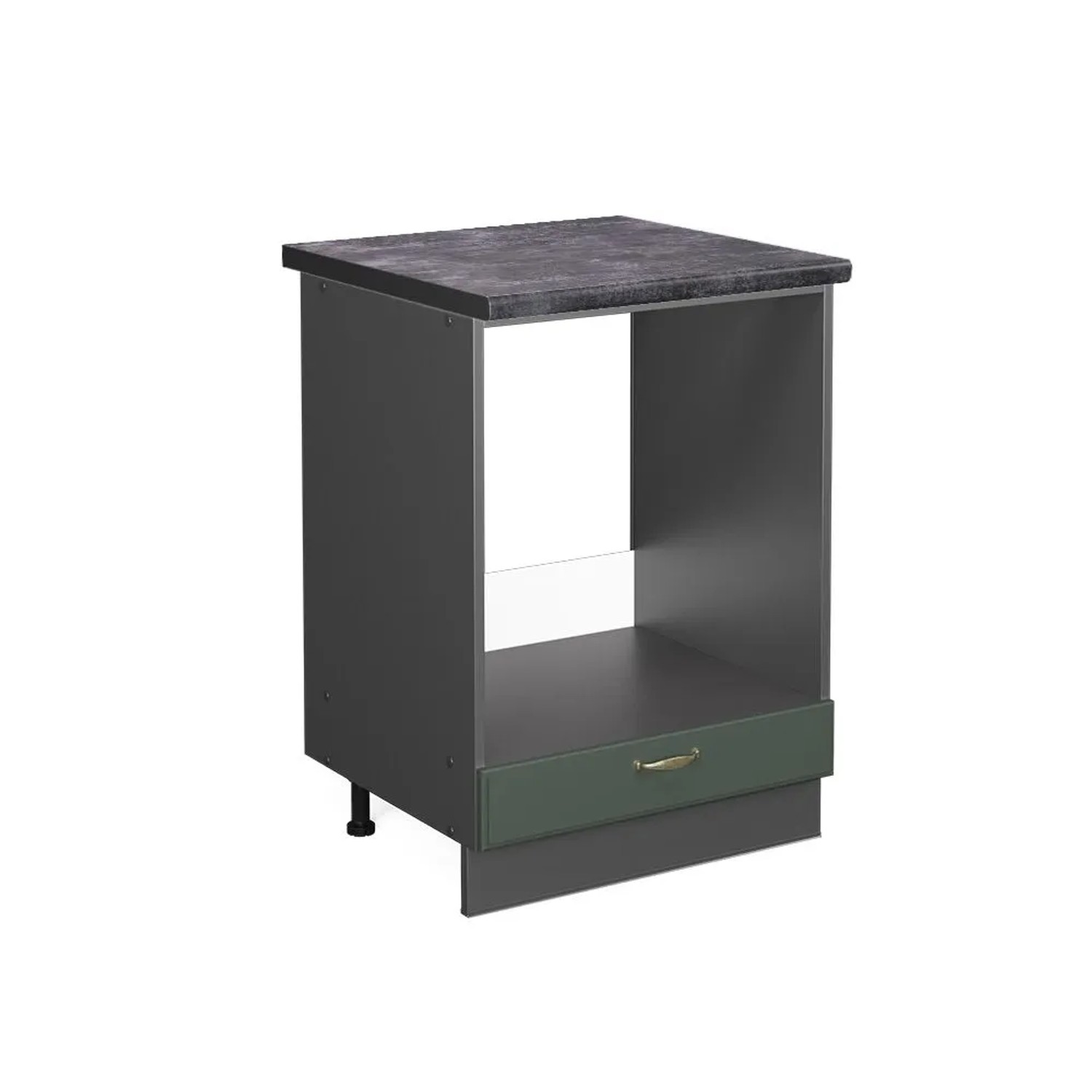 Vicco Herdumbauschrank Fame-Line Grün-Gold Landhaus Anthrazit 60 cm AP Anthrazit