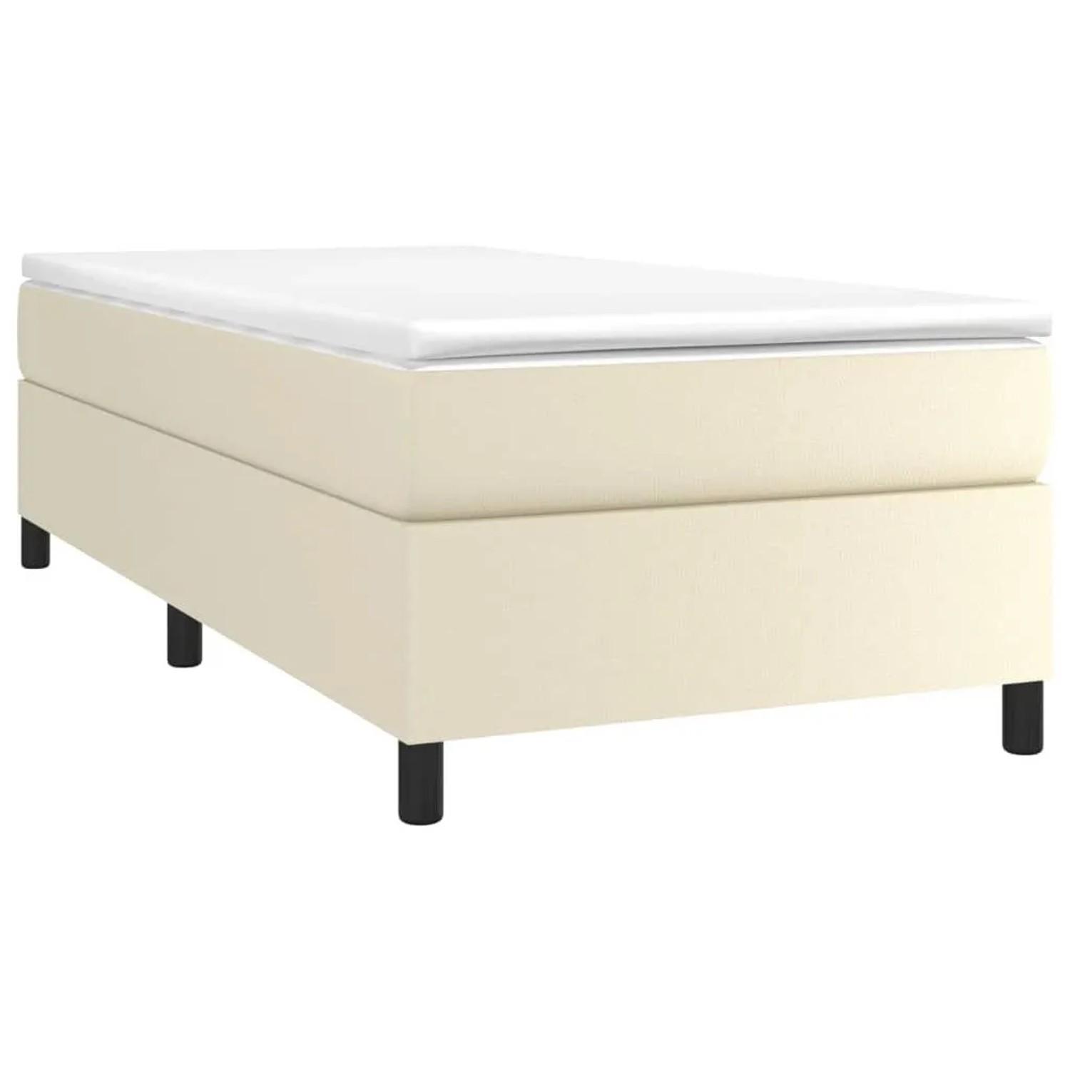 vidaXL Boxspringbett mit Matratze Creme 90x190 cm Kunstleder 3144580