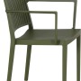 Stapelbarer Gartenstuhl Lane von Siena Garden in Olive, 56x57x80 cm. Moderner Gartenstuhl für Terrasse und Balkon.