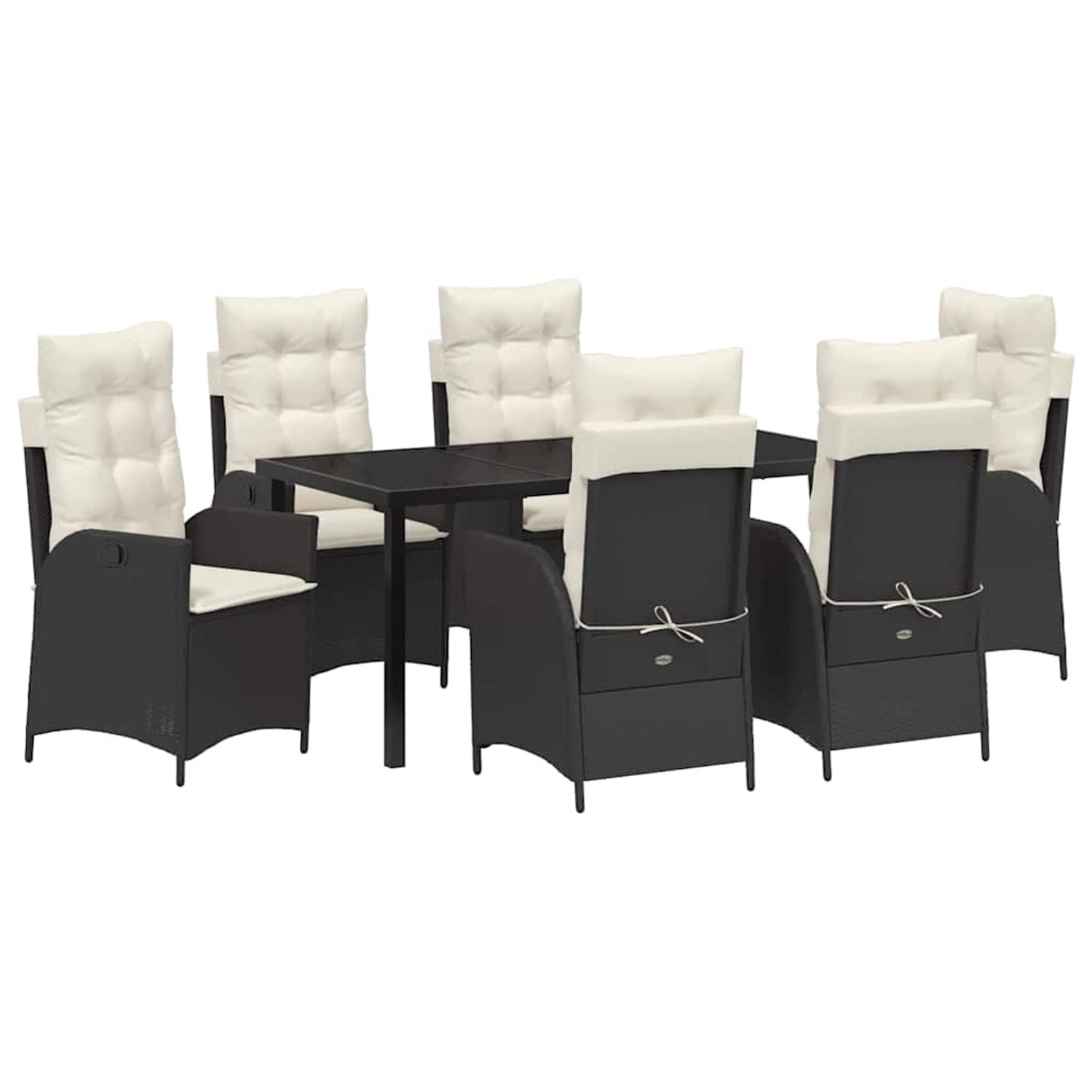 vidaXL Garten Essgruppe 7-Tlg Schwarz Poly Rattan 3380481 günstig online kaufen