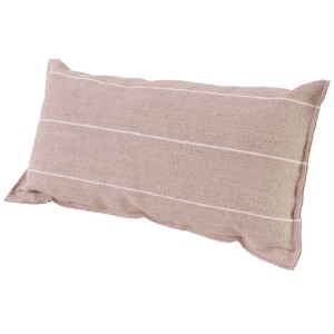 Weißes Karibu Saunakissen aus Leinen und Baumwolle mit Streifen für hohen Komfort in der Sauna.