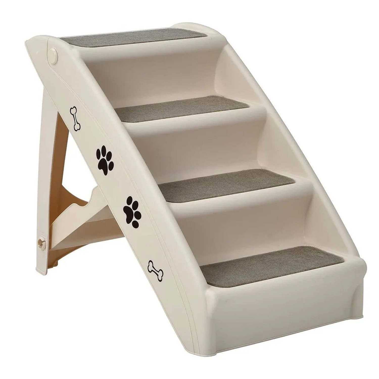 Costway 4-Stufige Haustiertreppe Hunderampe Tragbar Tiertreppe Beige günstig online kaufen