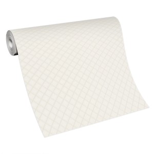 Beige Vliestapete Versailles Carree von Erismann, Rollenansicht mit Rautenmuster.