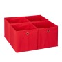 Relaxdays Faltbox 4er Set Polyester Rot Zusammenfaltbar 30 cm x 30 cm x 30 cm 0,6 kg
