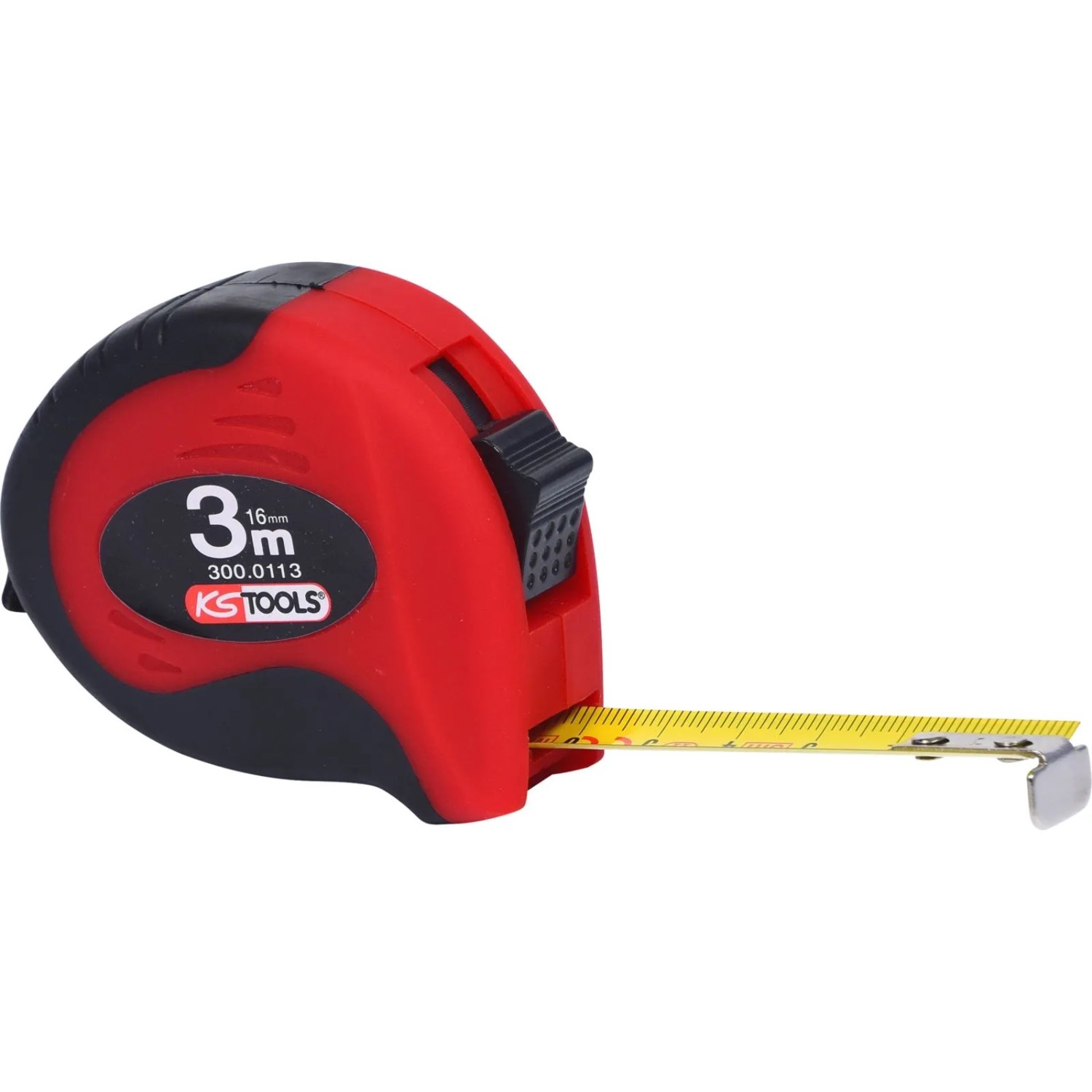 KS TOOLS Bandmaß Mit Feststeller Schwarz Rot 3M 300 0113