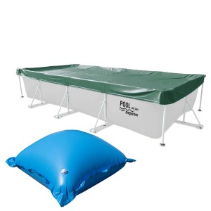 Evolution Abdeckplane mit 10 Luftkissen SET Rechteck 600x300cm Grün Winter Pool