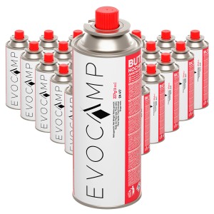 Evocamp Butan Gaskartuschen, 28 Stück, 227g, für Campingkocher, Gasheizung und Unkrautbrenner.