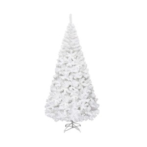 Weißer, künstlicher Costway Weihnachtsbaum, 210cm hoch, mit 950 PVC Nadeln und Ständer.