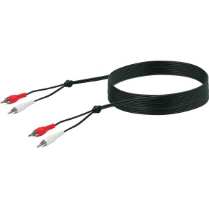 Schwaiger Audio Anschlusskabel, 5 m, mit roten und weißen Cinch-Steckern für Audio-Zubehör.
