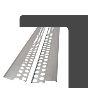 Protektor Noppenbahnprofil, Edelstahl, silberfarben, für Außenputz ab 12mm Stärke.