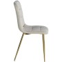 Homestyle4u Esszimmerstuhl im 4er Set, beige Samt, goldene Beine, Seitenansicht.