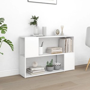 Weißes VidaXL Bücherregal (100x24x63 cm) aus Holzwerkstoff als Wandregal mit Fächern.
