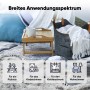 Dunkelgrauer Filz Kaminholzkorb mit Holzgriffen und Decke, vielseitig einsetzbar.
