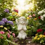 Relaxdays Grabengel Polyresin Creme Frostbeständig 36 cm x 22,5 cm x 18 cm_2