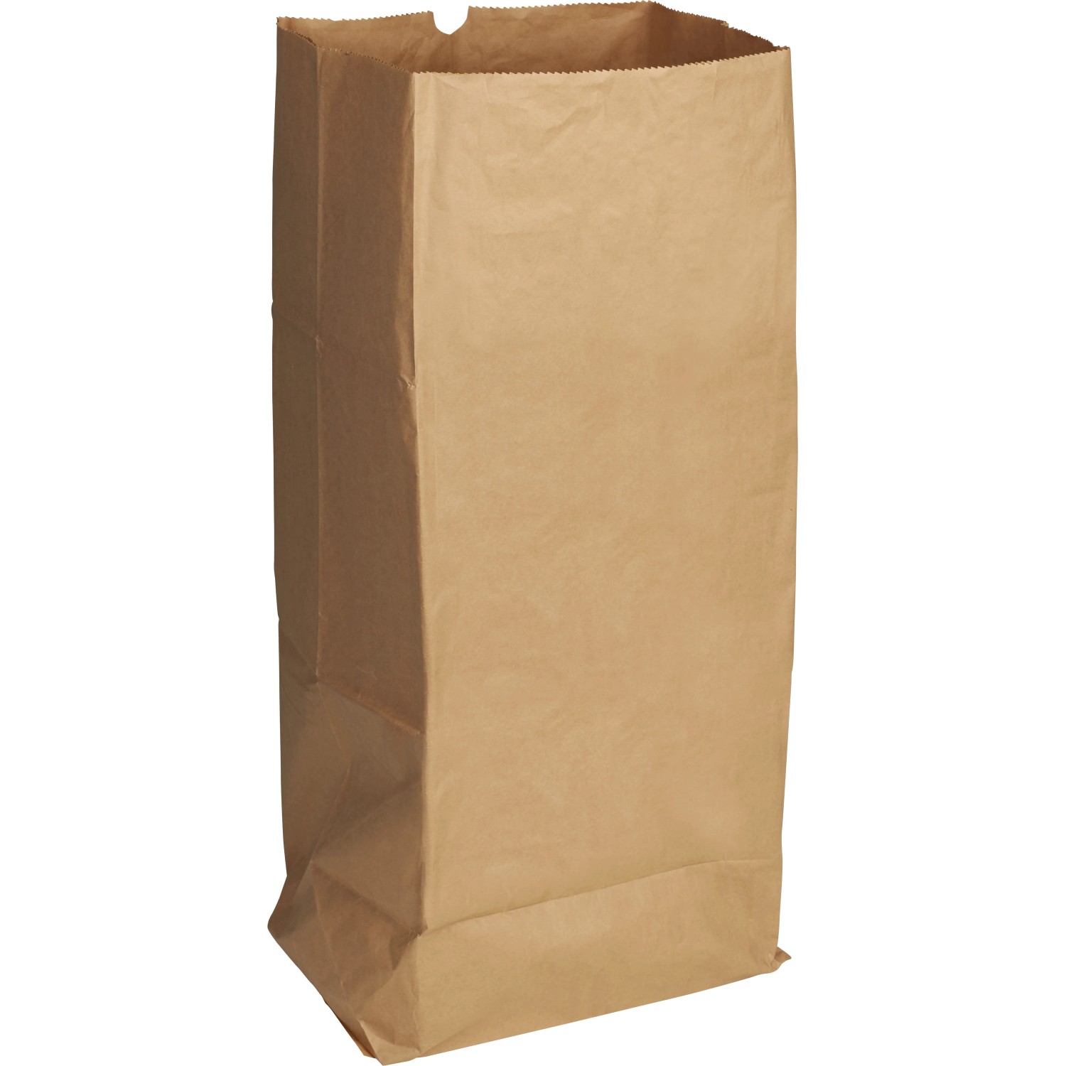 Offener, brauner Bio-Papiersack, 120 l, für trockene Gegenstände.