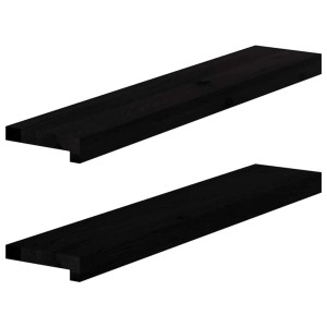 vidaXL Fensterbänke 2 Stk Dunkelbraun 80x15x2 cm Massivholz Eiche 4009166