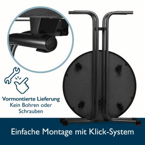 Beautissu Sylt Stehtisch Ø 80cm Grau mit Stella Stehtischhusse Ø 80cm Schwarz