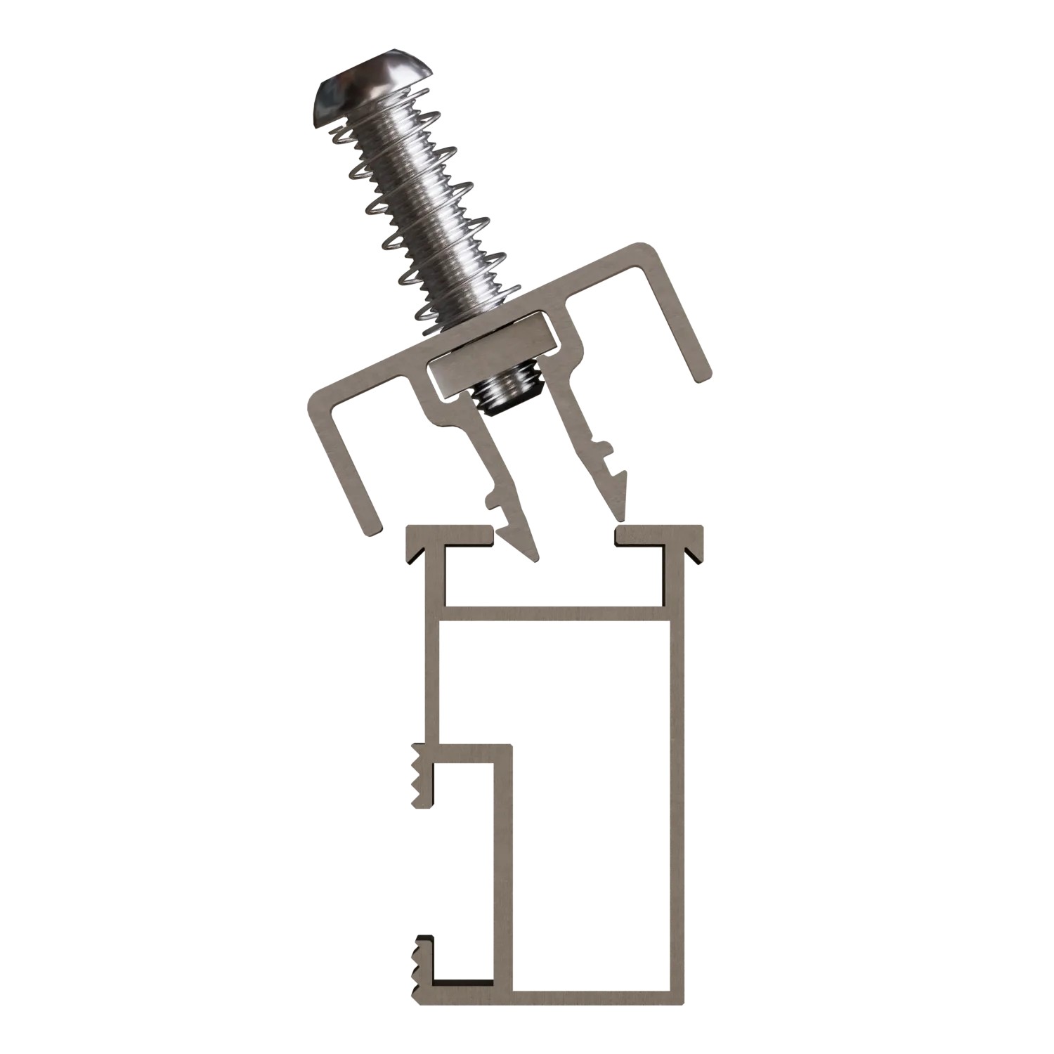 SolMount Endklemme aus Aluminium zur Befestigung von Solarmodulen (27-37mm).