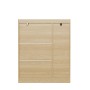 Merax Rattan Schuhschrank Natur. Heller Holzschrank mit 3 Kippfächern und einer Tür für den Flur.