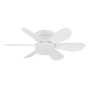 Weißer Eglo LED-Deckenventilator Clovelly, Ø 52 cm, mit fünf Flügeln. Ideal für kleine Räume.
