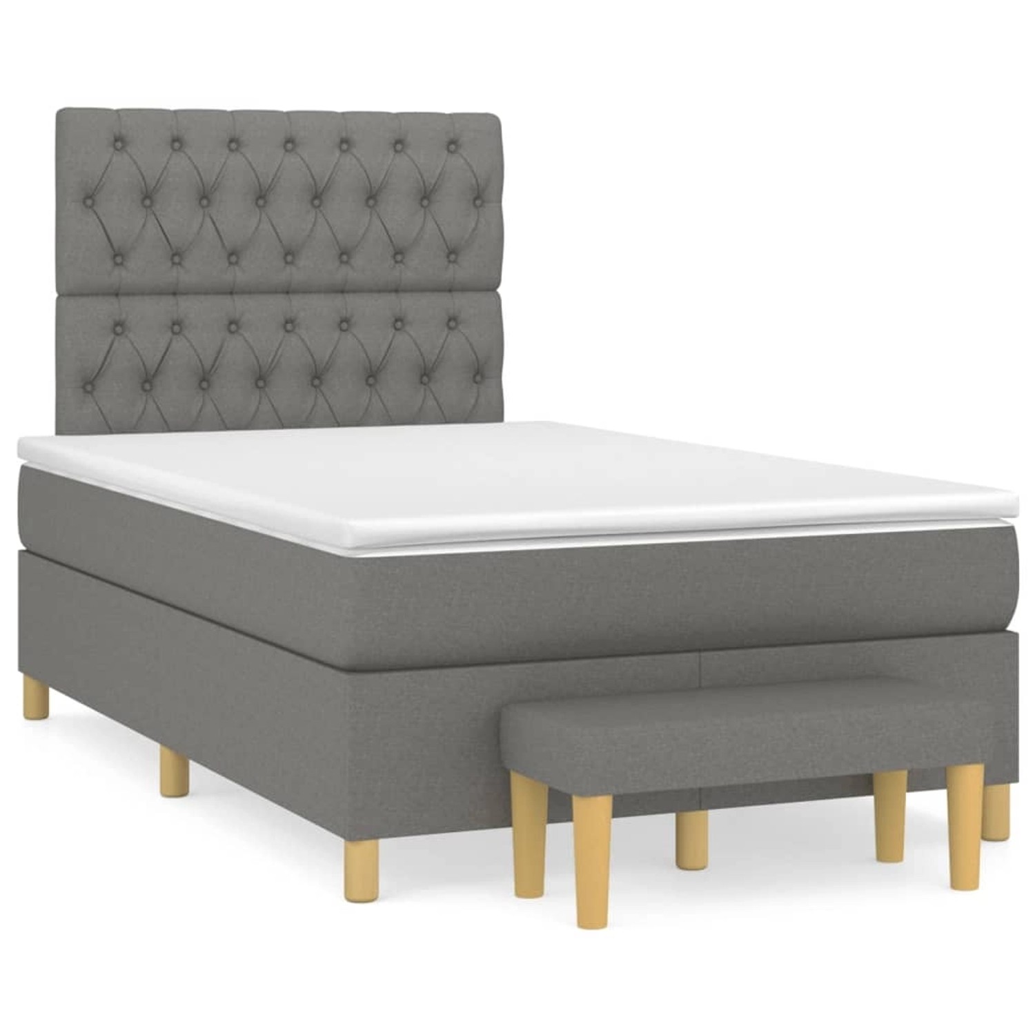 vidaXL Boxspringbett Boxspringbett mit Matratze Dunkelgrau 120x200 cm Stoff günstig online kaufen