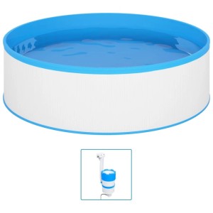 vidaXL Planschbecken mit Einhängeskimmer und Pumpe 350x90 cm Weiß 3070798