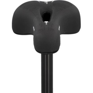 Schwarzer Fischer Fahrradsattel Trekking mit Memory Foam für hohen Komfort.