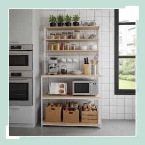Relaxdays Küchenregal Eisen MDF Holzoptik Weiß Mit Arbeitsplatte 167 cm x 100 cm x 40 cm 23 kg