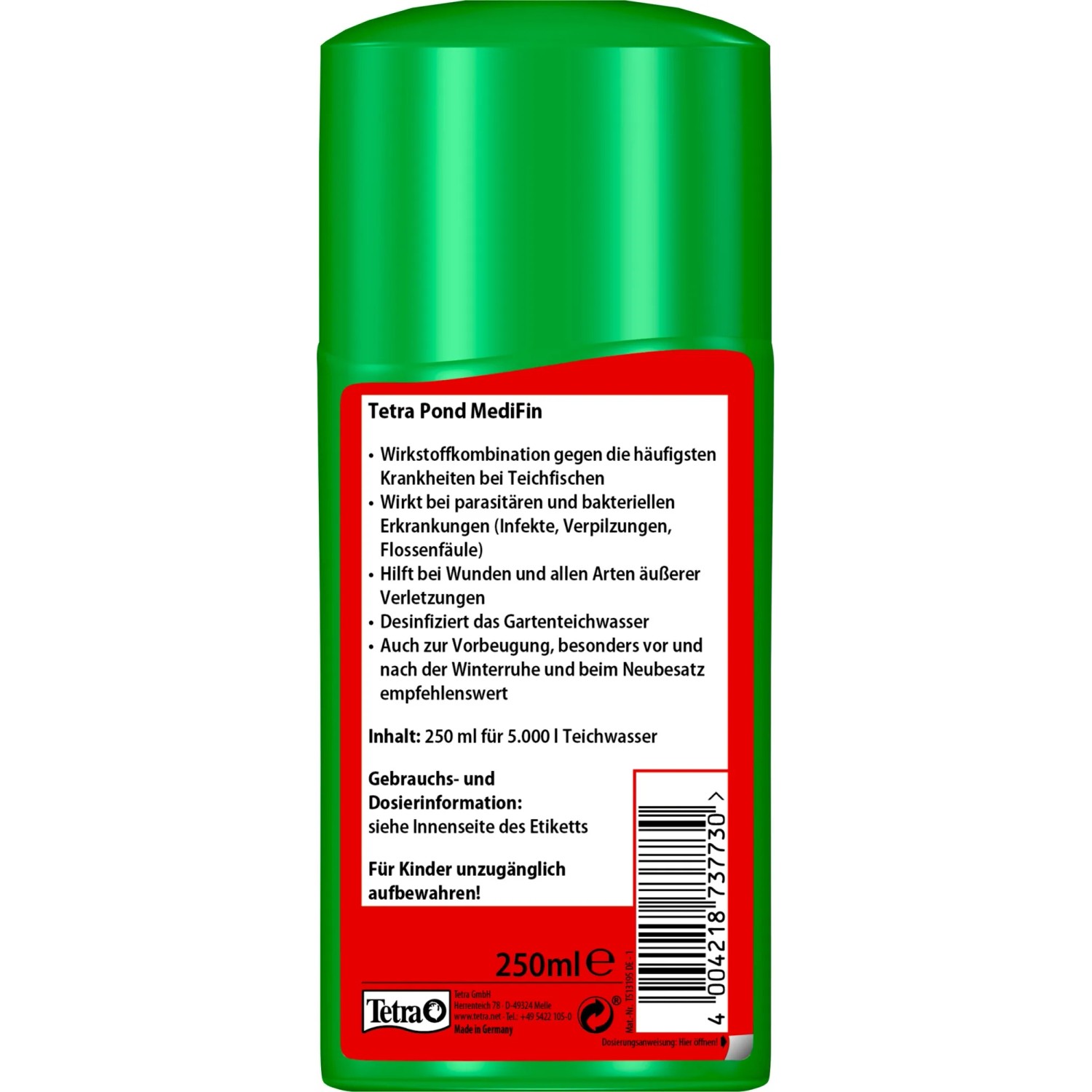 Tetra Pond MediFin 250ml: Arzneimittel für Gartenteichfische zur Behandlung von Krankheiten und Verletzungen.