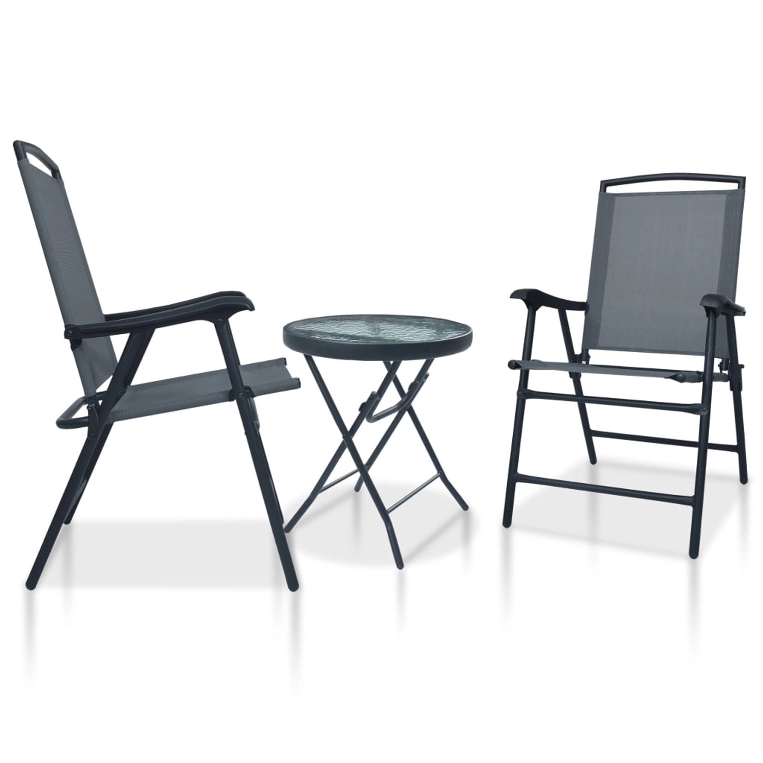 vidaXL 3-tlg Bistro-Set Grau Stahl